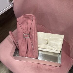 Elegant Pink and Cream Clutch Set